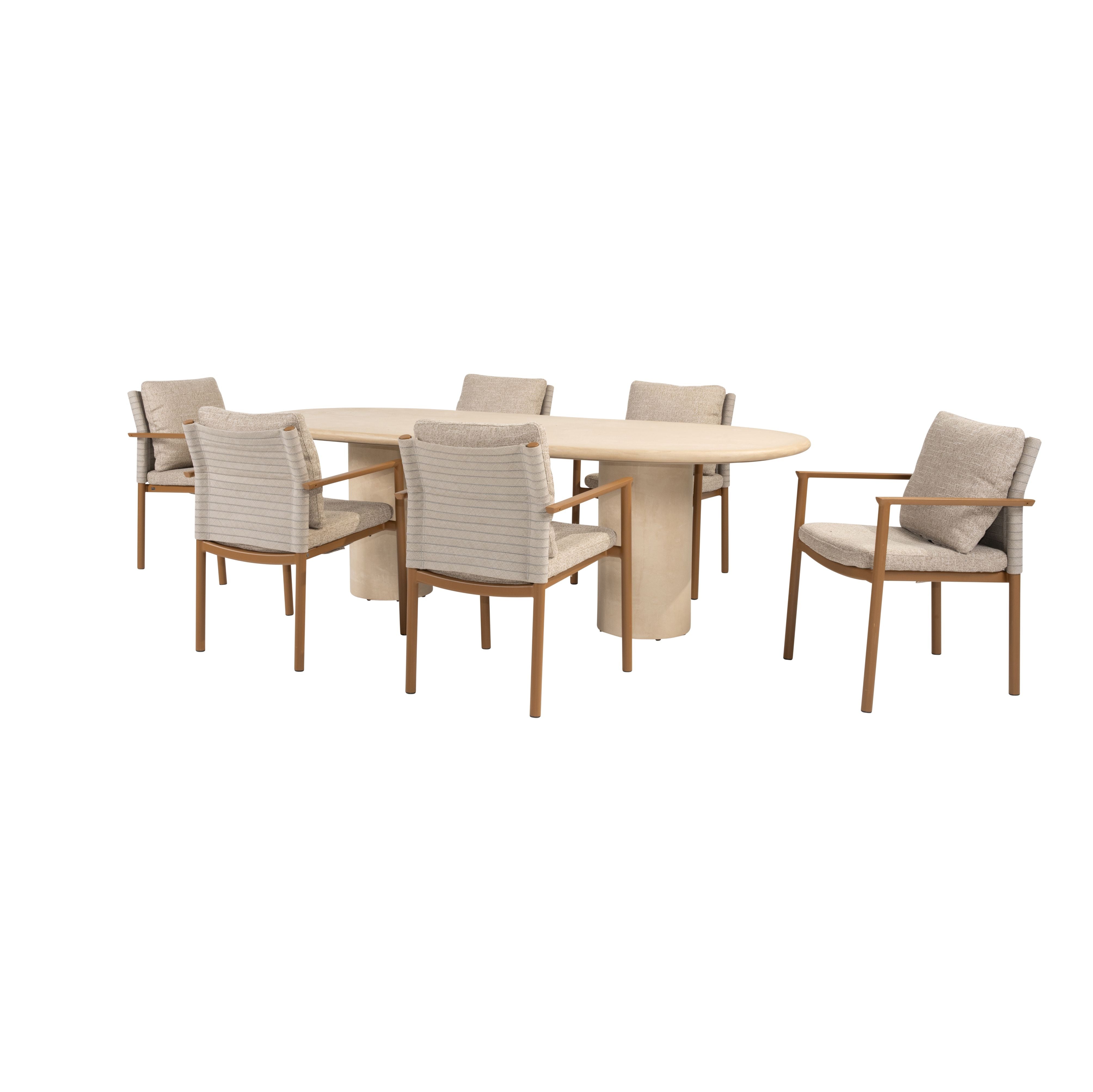 Tuinset Safina | Eettafel Hampton 240cm | 6x Eetstoel Safina