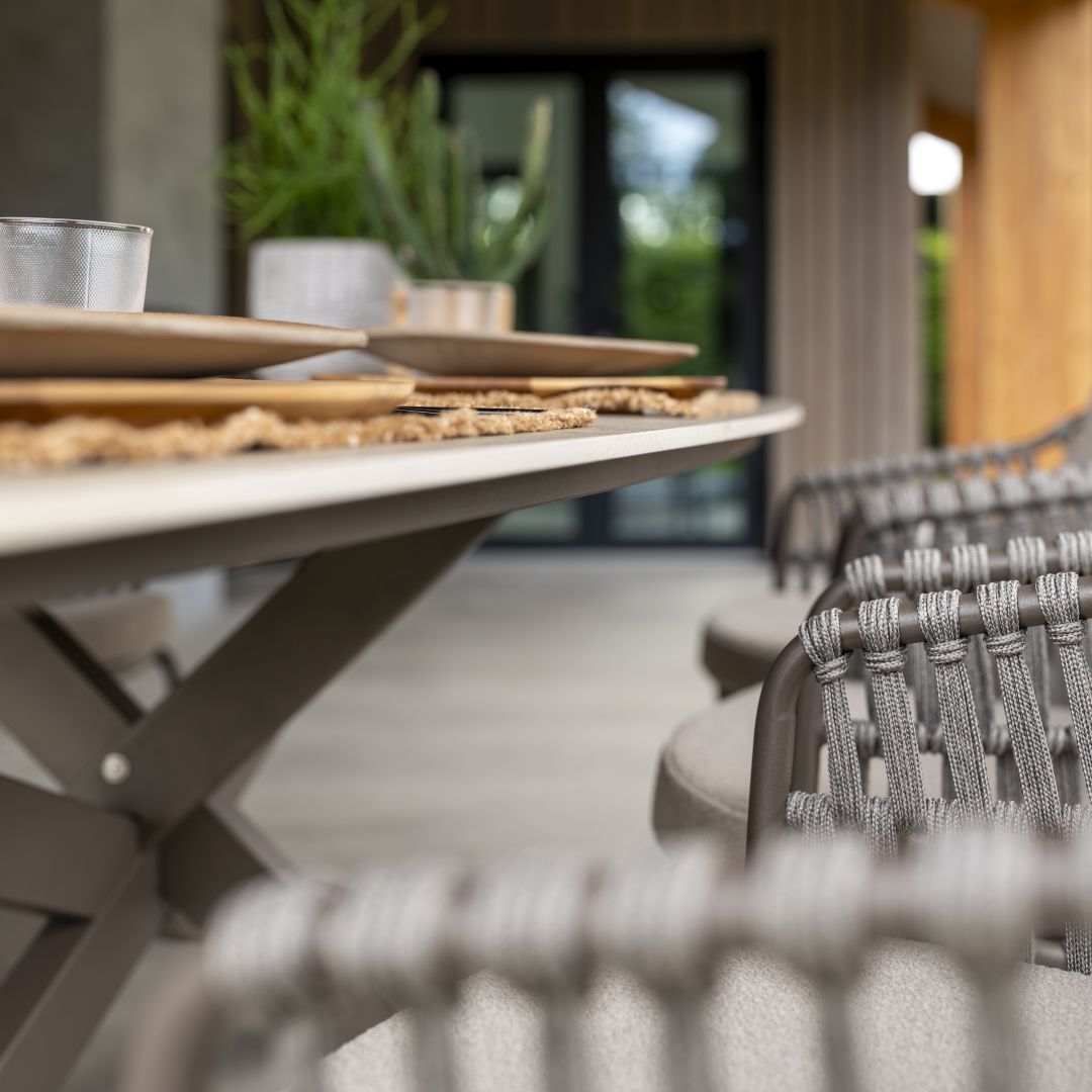 Tuinset Capalbio | Eettafel Prado 240cm | 6x Eetstoel Capalbio