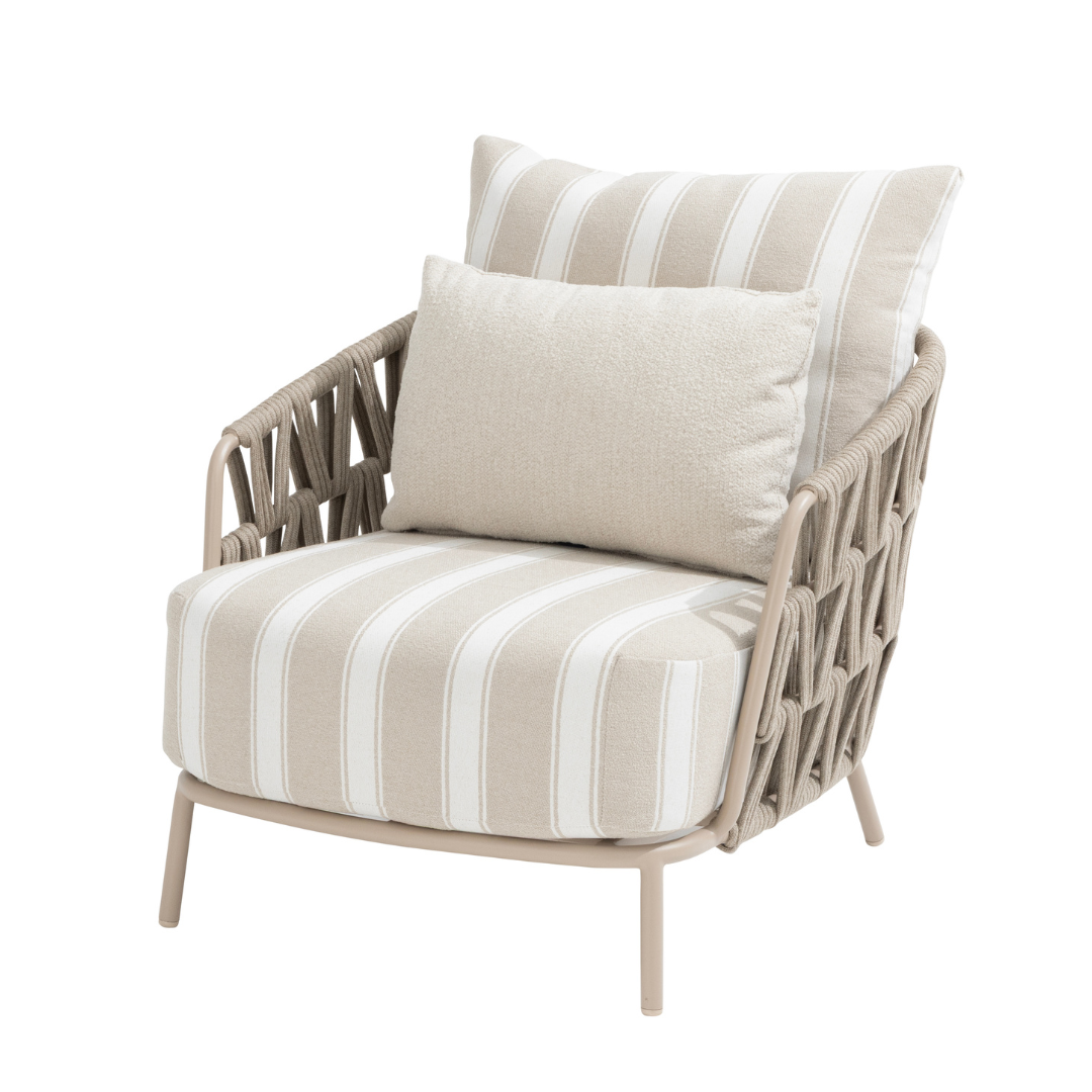 Loungeset Beverly Latte | Tuinbank | 2x Loungestoel | Salontafels June Latte