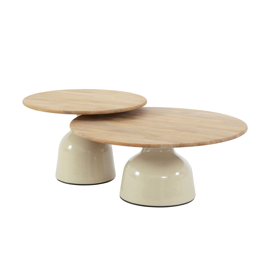 Loungeset Beverly Latte | Tuinbank | 2x Loungestoel | Salontafels June Latte
