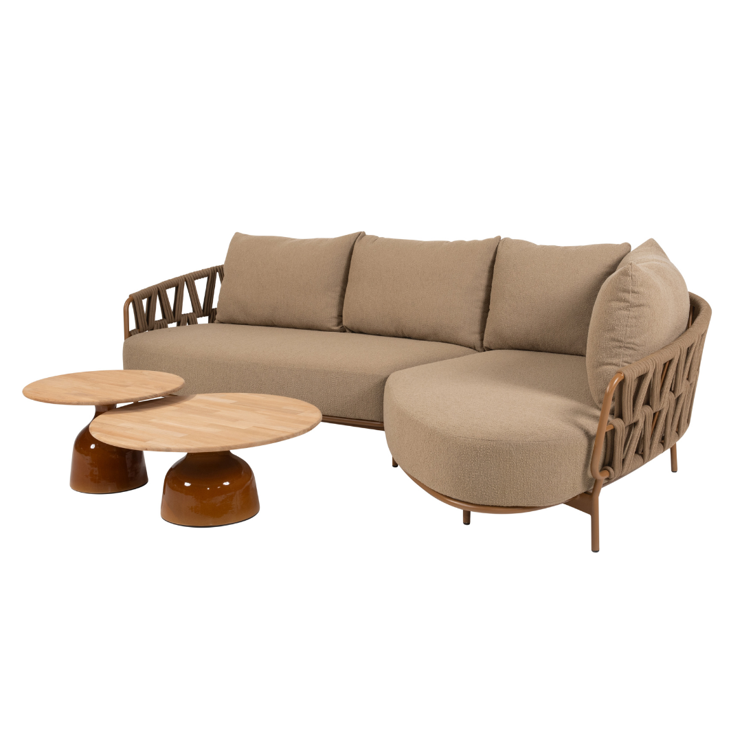 Loungeset Biarritz Amber | Tuinbank Met Ligelement | Salontafels June Amber