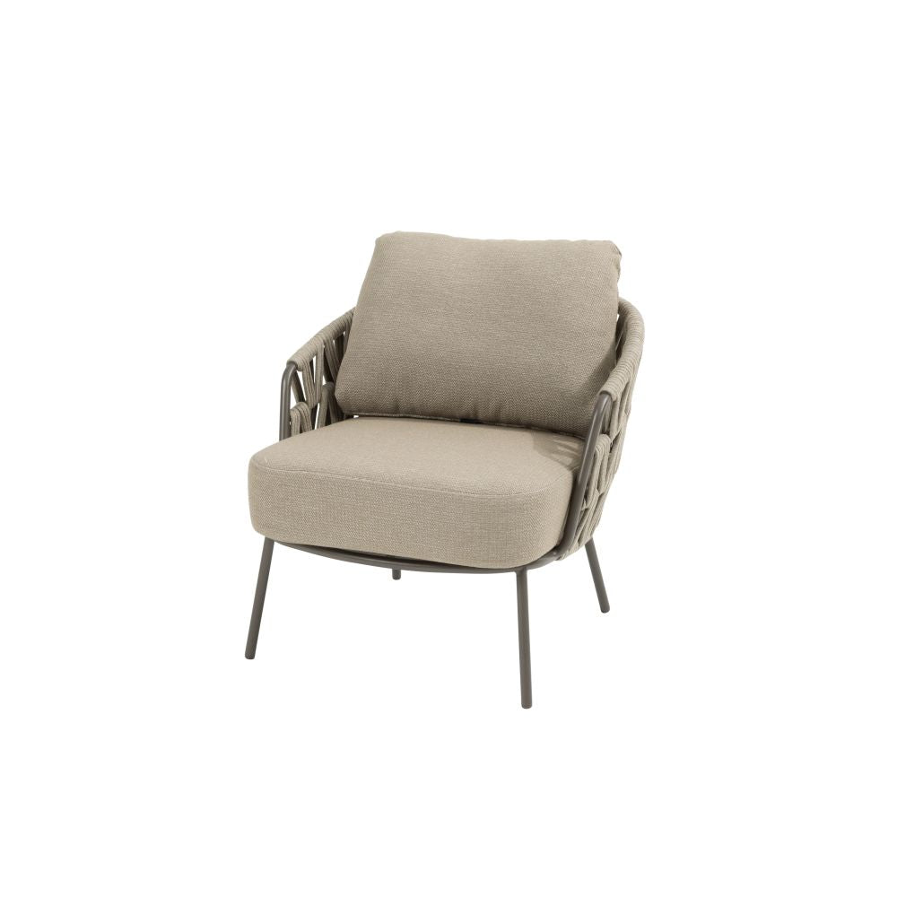 Low Dining Set Mallorca | Low Dining tafel Salute | 4x Low Dining Stoel