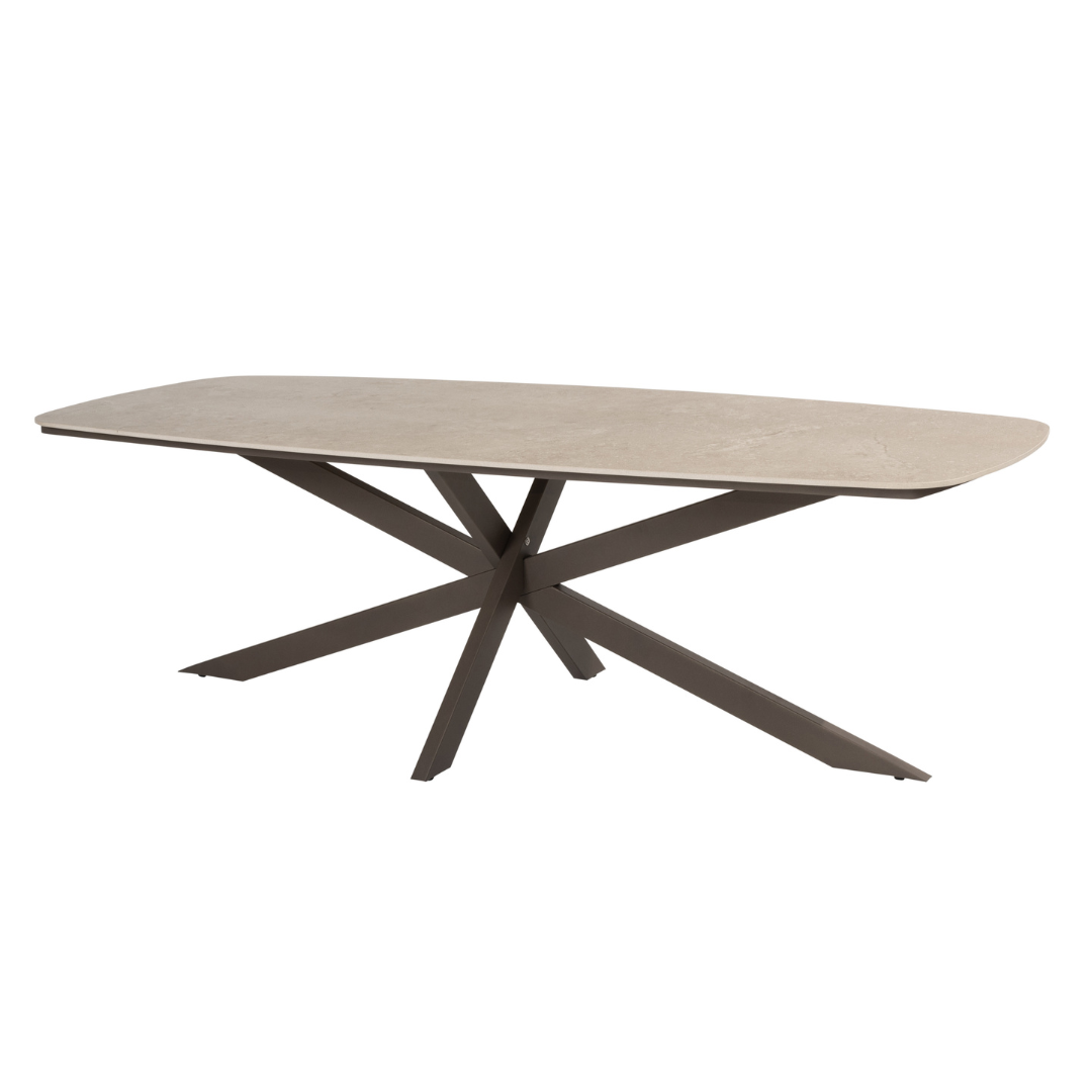 Tuinset Allora Terre | Eettafel Prado Terre | 6x Eetstoel Allora