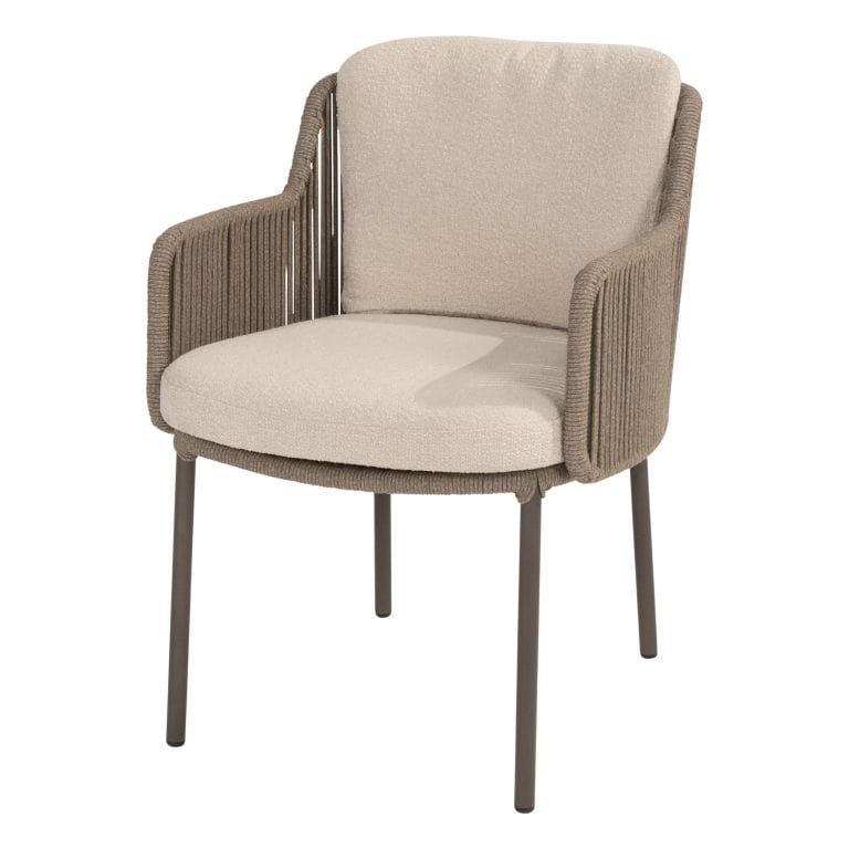 Tuinset Bernini Terre | Eettafel Prado Ø160cm | 6x Eetstoel Bernini Terre