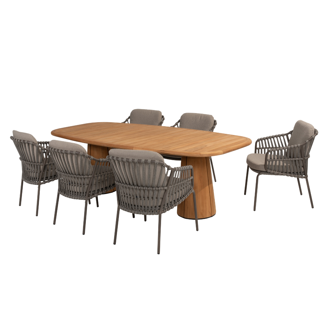 Tuinset Capalbio | Eettafel Capri 240cm | 6x Eetstoel Capalbio