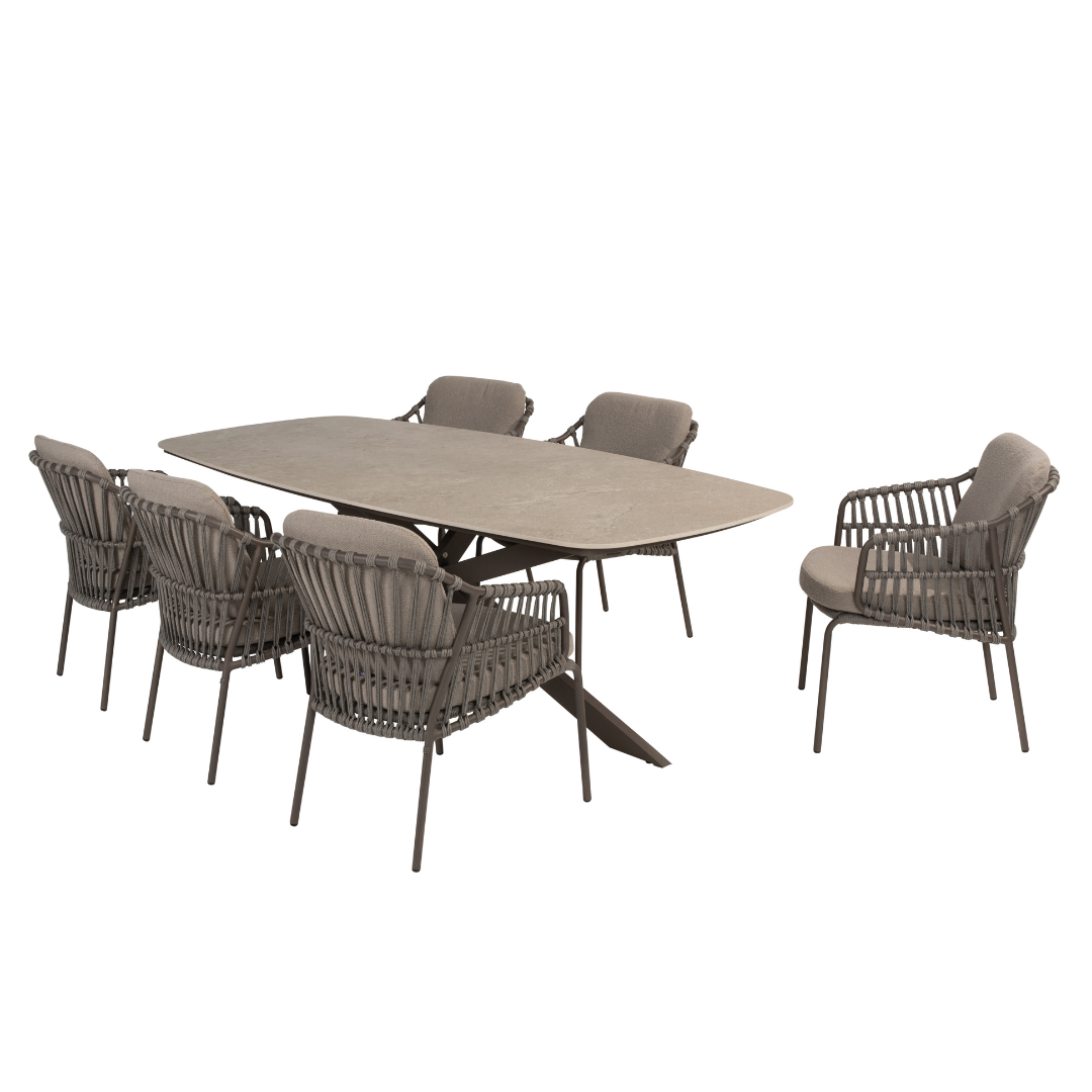 Tuinset Capalbio | Eettafel Prado 240cm | 6x Eetstoel Capalbio