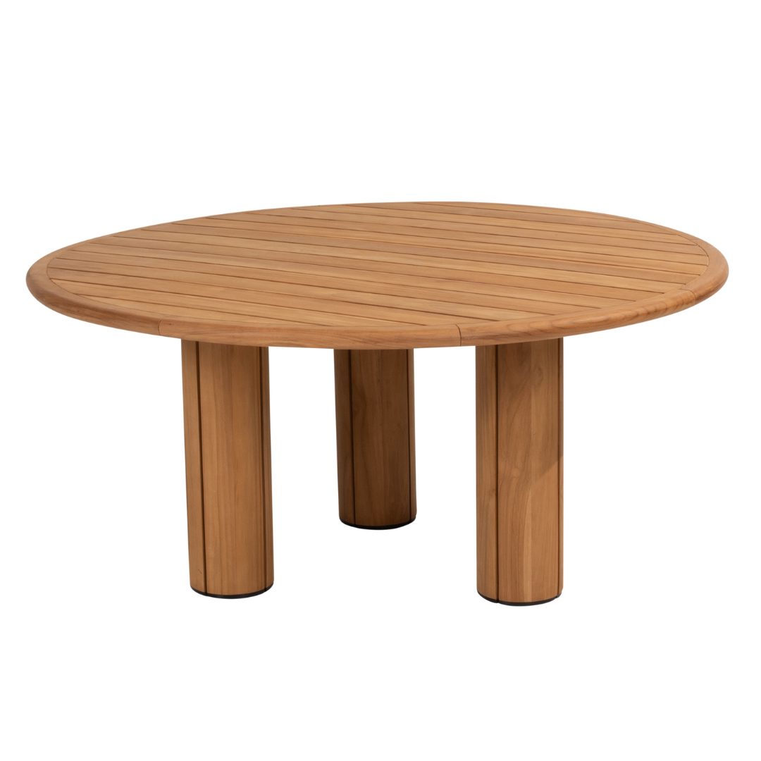 Tuinset Fabrice | Eettafel Corsica Rond | 6x Eetstoel Fabrice Latte