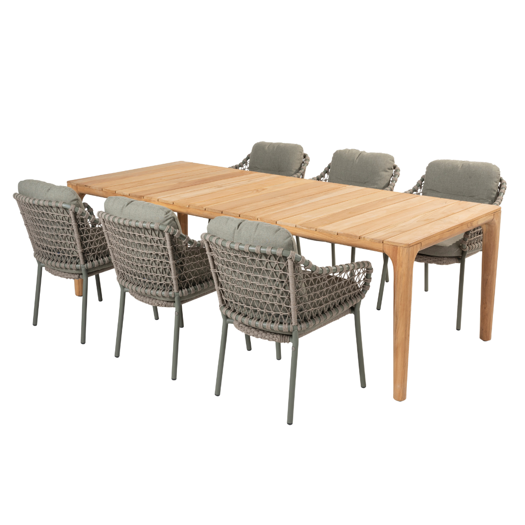 Tuinset Jura | Eettafel Liam | 6x Eetstoel Jura
