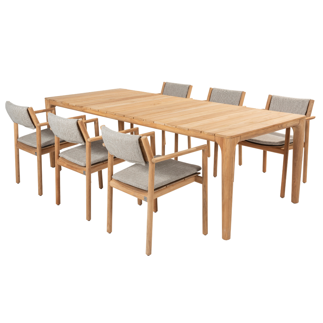 Tuinset Levi | Eettafel Liam | 6x Eetstoel Levi