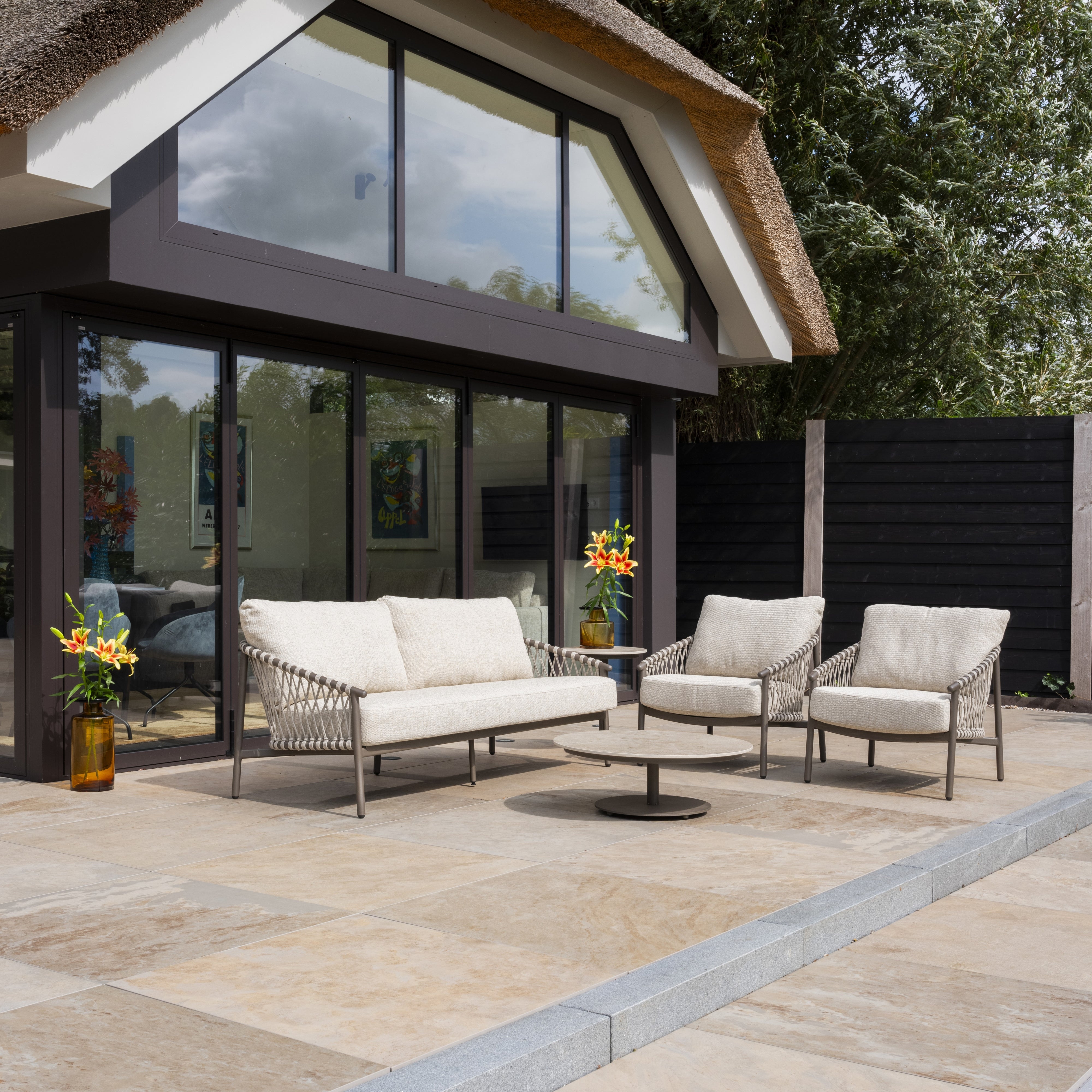 Loungeset Allora Terre | Tuinbank | 2x Loungestoel