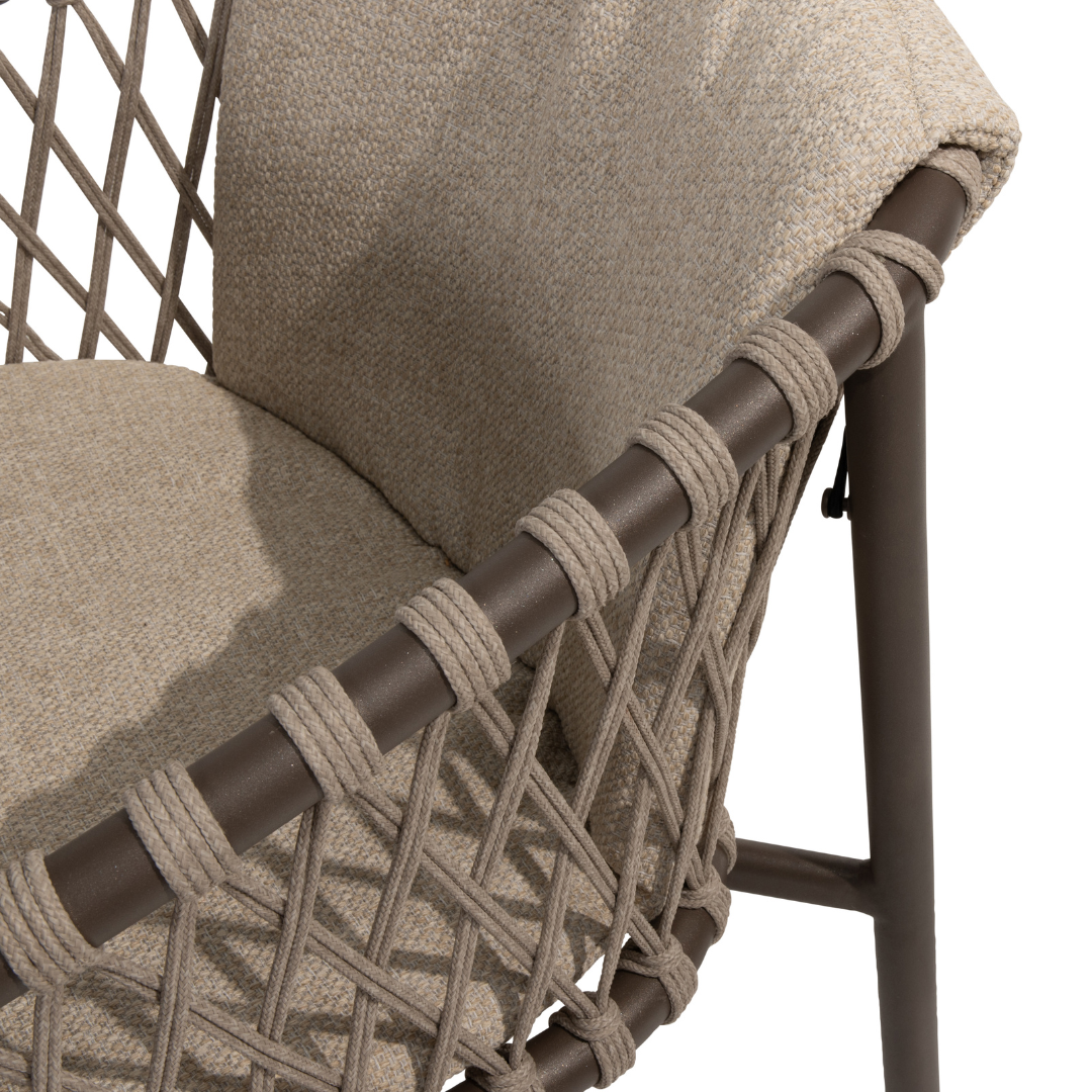 Tuinset Allora Terre | Eettafel Prado Terre | 6x Eetstoel Allora
