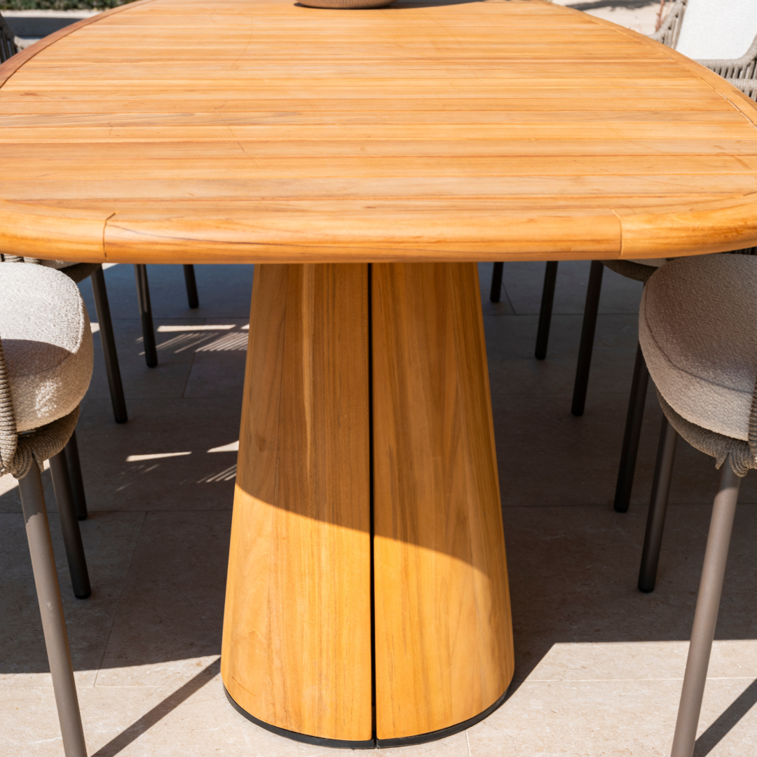 Tuinset Allora Terre | Eettafel Capri Barrel | 6x Eetstoel Allora Terre