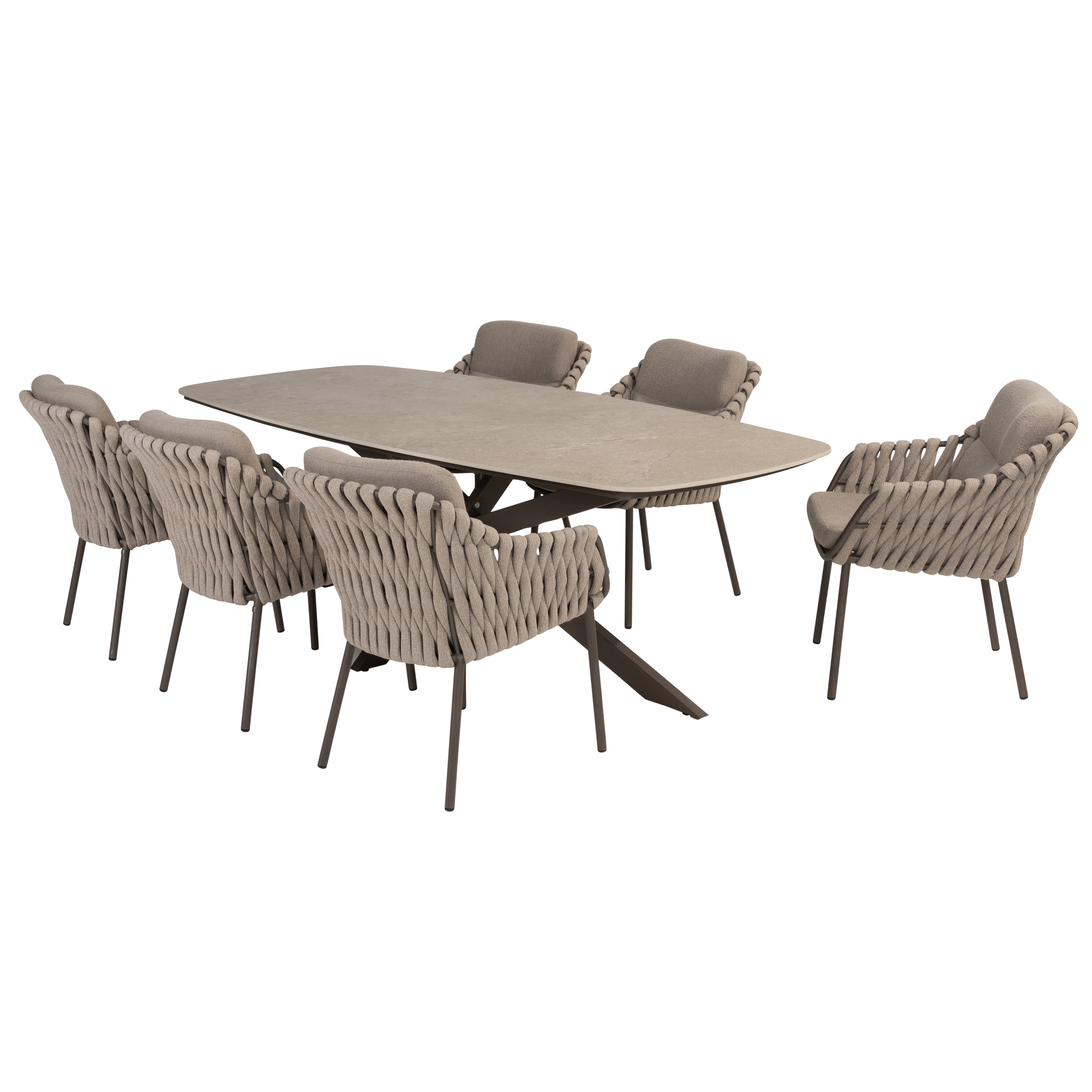 Tuinset Montera | Eettafel Prado 240cm | 6x Eetstoel Montera