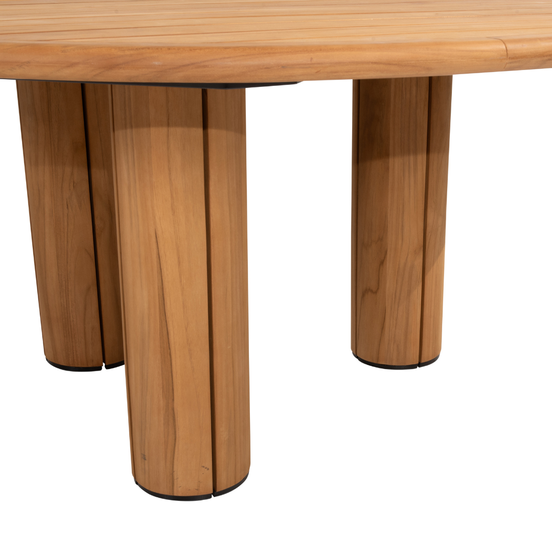 Tuinset Bernini Terre | Eettafel Corsica Rond | 6x Eetstoel Bernini Terre
