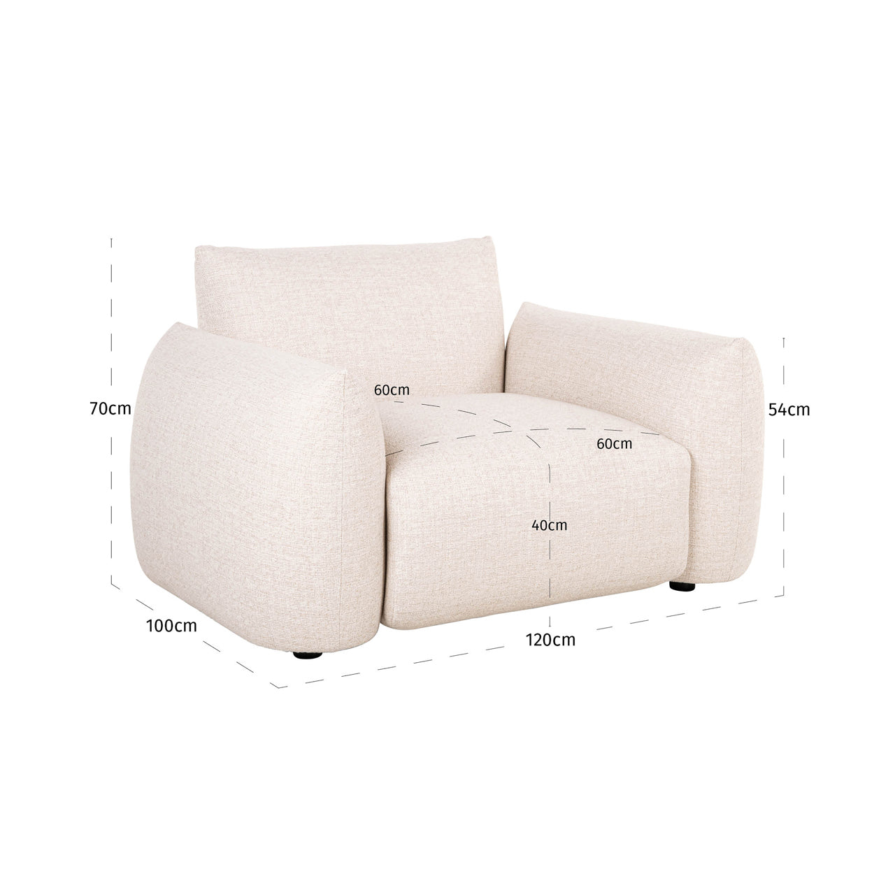 Loungechair Dawson Beige