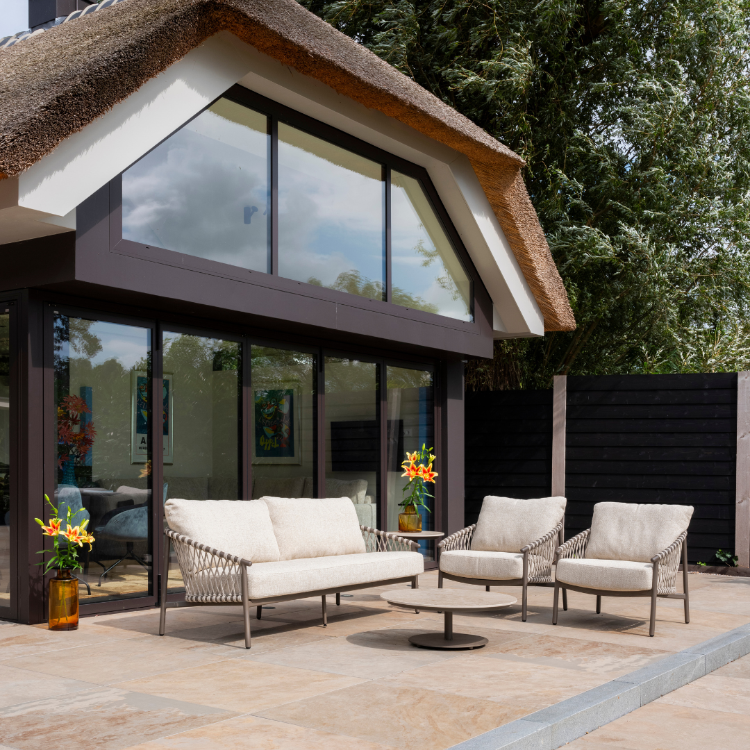 Loungeset Allora Terre | Tuinbank | 2x Loungestoel | 2x salontafel Sofie