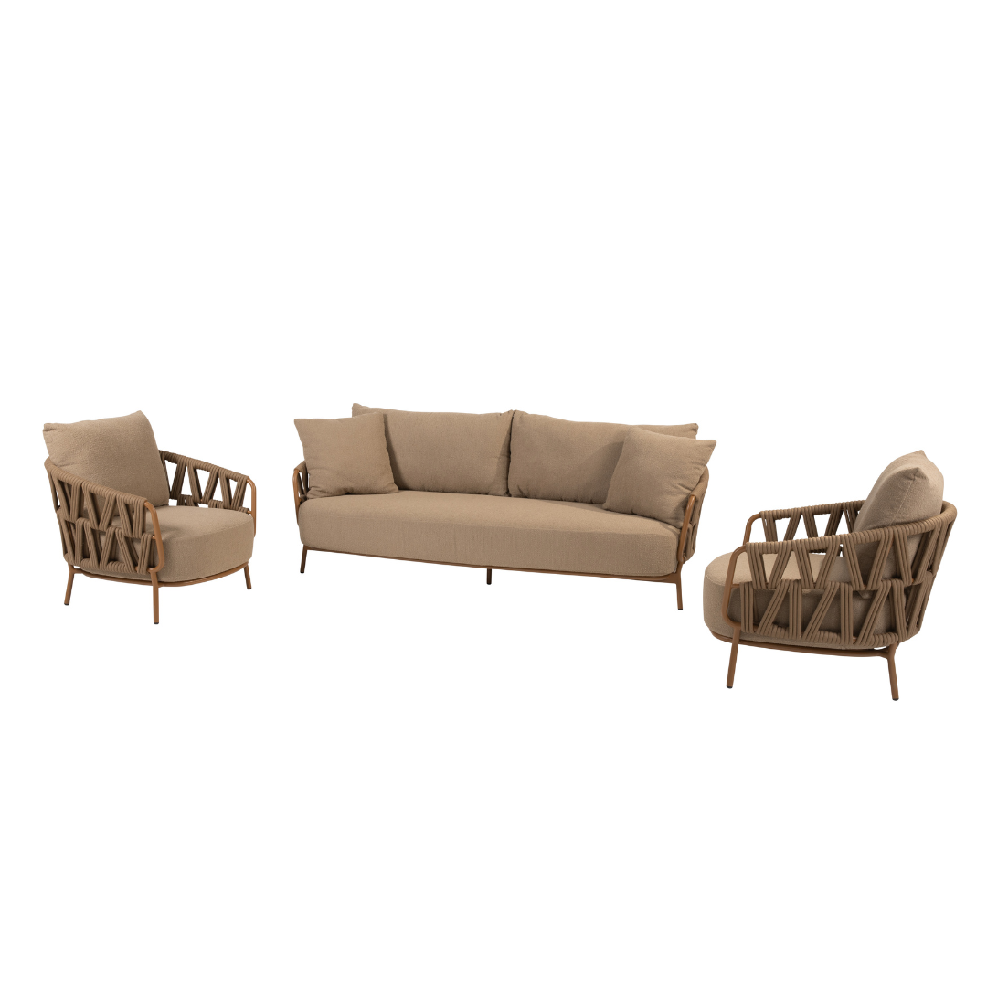 Loungeset Biarritz | Tuinbank | 2x Loungestoel