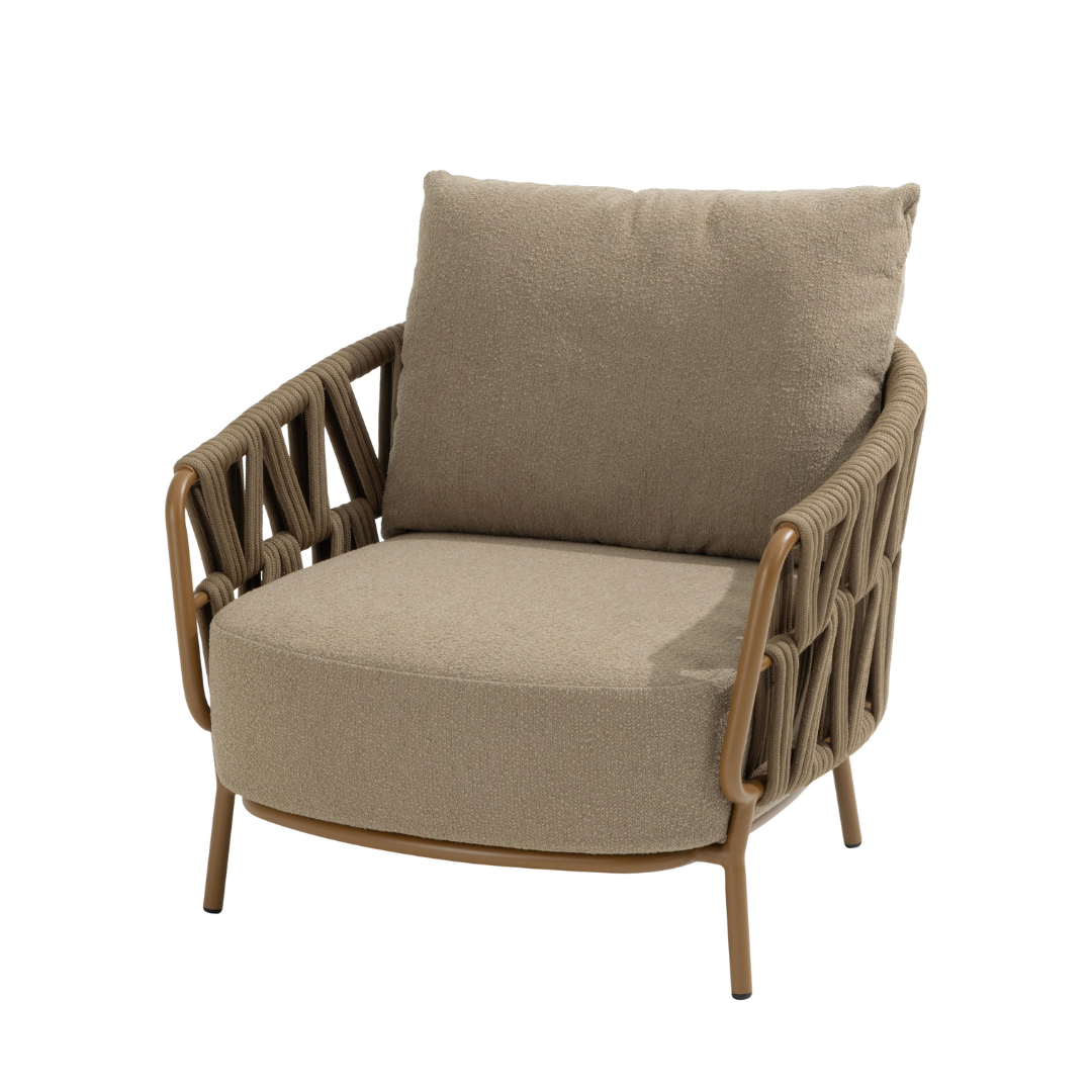 Loungeset Biarritz | Tuinbank Met Ligelement | 1x Loungestoel | Salontafels Hampton