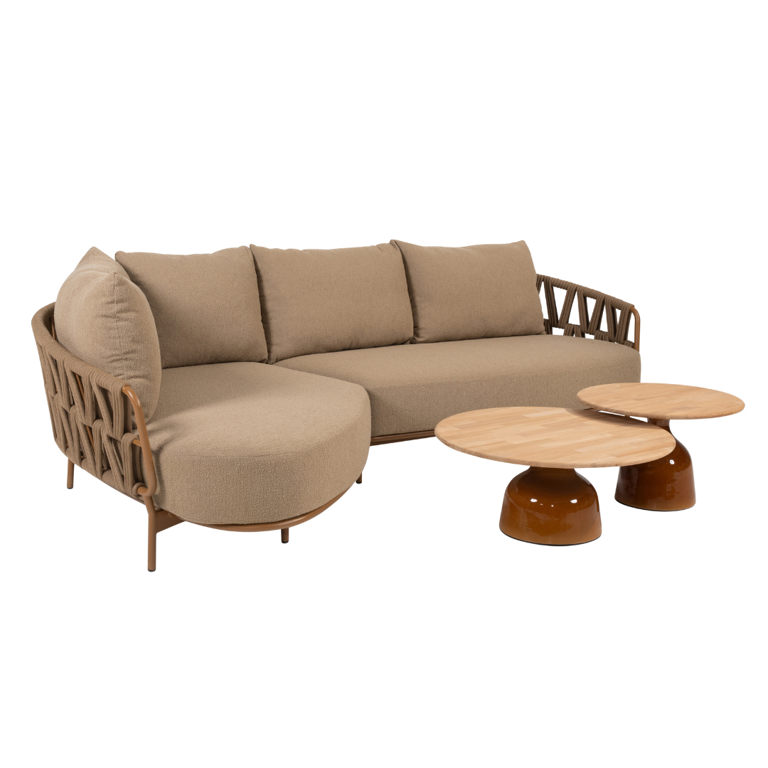 Loungeset Biarritz Amber | Tuinbank Met Ligelement | Salontafels June Amber