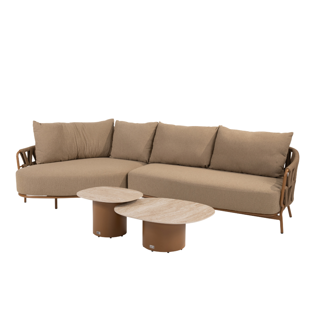 Loungeset Biarritz Amber | Tuinbank Met Ligelement | Salontafels Sofie Amber