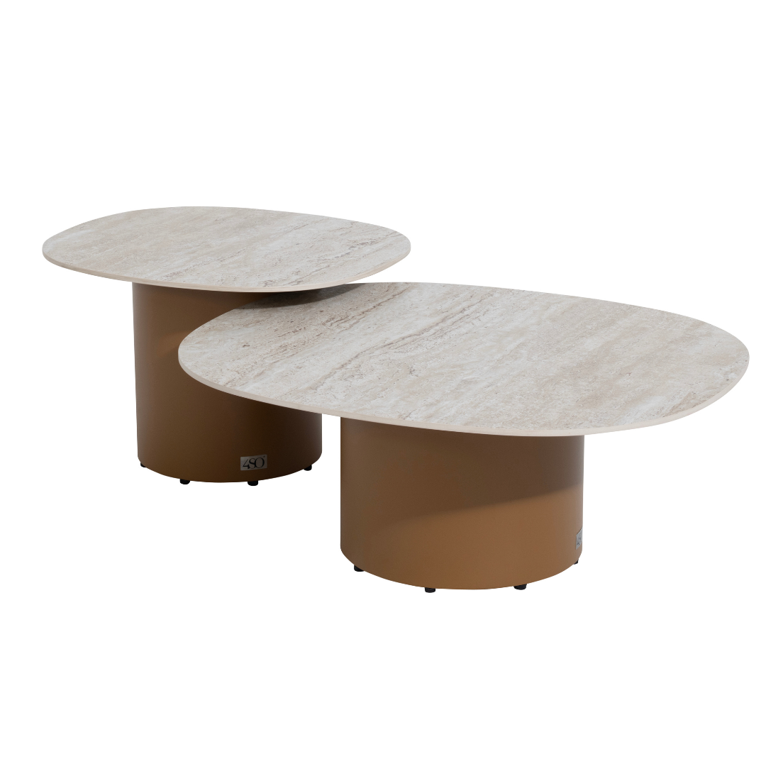 Loungeset Biarritz Amber | Tuinbank Met Ligelement | Salontafels Sofie Amber