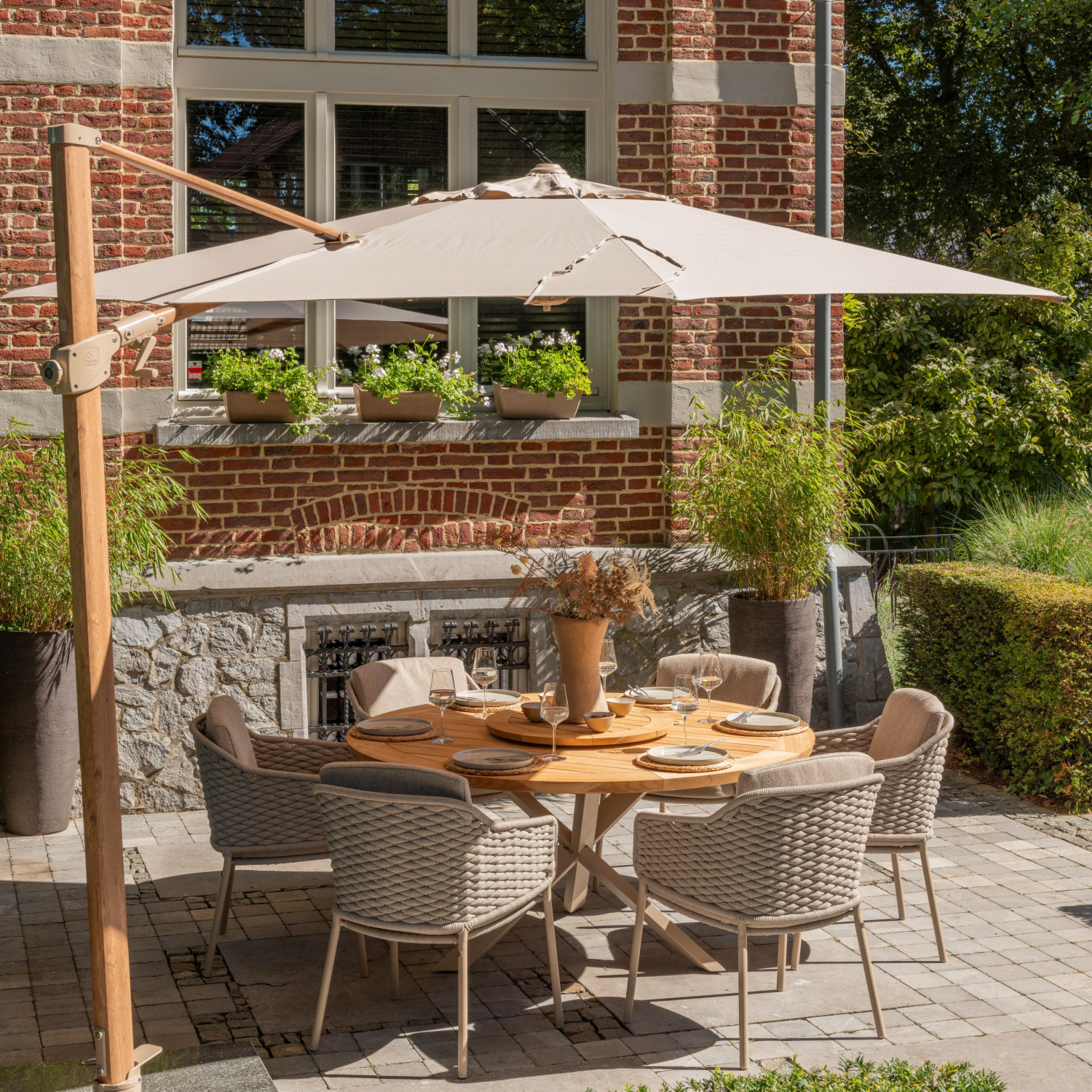 Parasol Siesta Houtlook Zand ø350