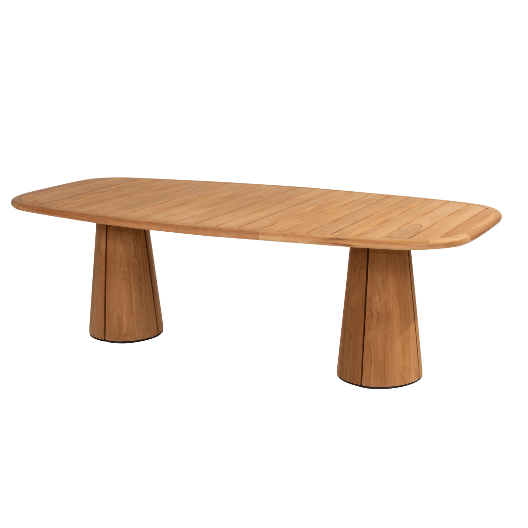 Tuinset Allora Latte | Eettafel Capri Barrel | 6x Eetstoel Allora Latte