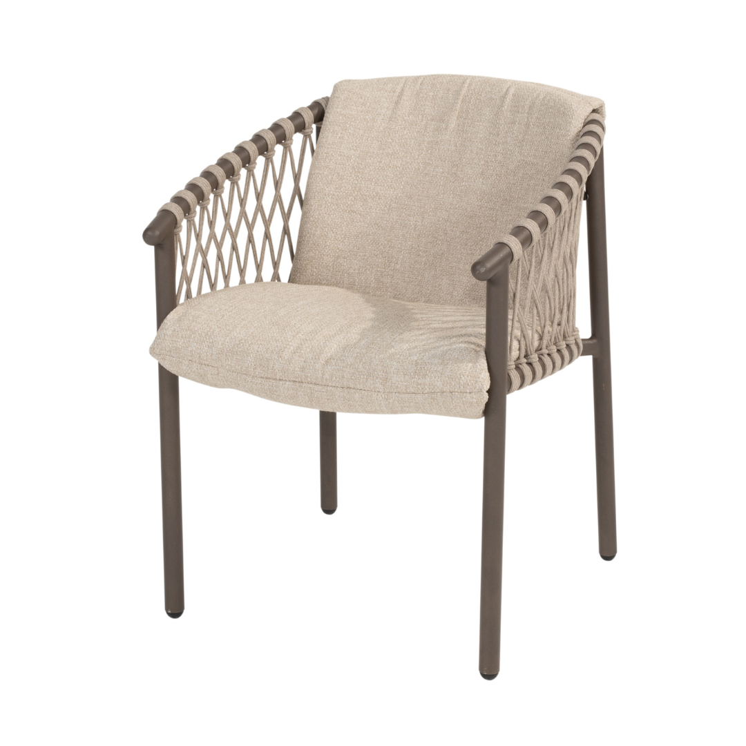 Tuinset Allora Terre | Eettafel Capri Barrel | 6x Eetstoel Allora Terre