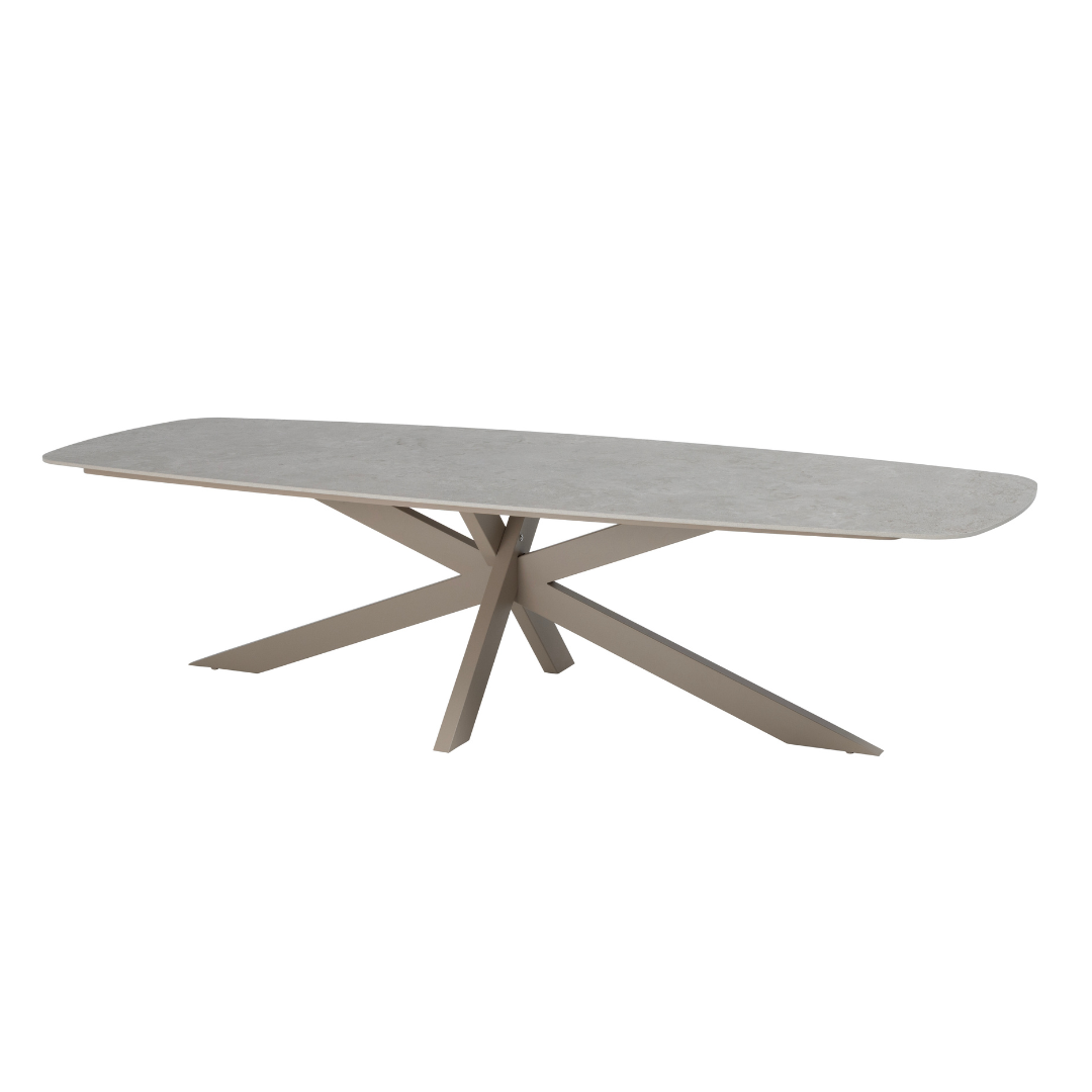 Tuinset Bernini Latte | Eettafel Prado 300cm | 8x Eetstoel Bernini Latte