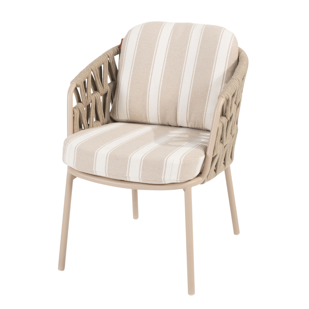 Tuinset Beverly Latte | Eettafel Prado 300cm | 6x Eetstoel Beverly