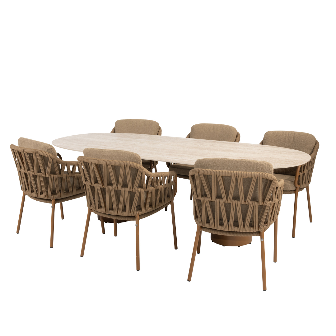 Tuinset Biarritz | Eettafel Colorado | 6x Eetstoel Biarritz