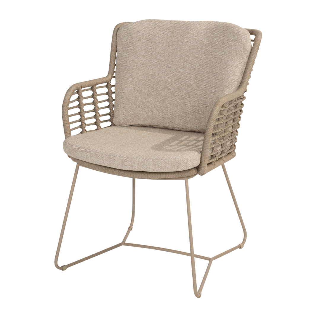 Tuinset Fabrice | Eettafel Capri 240cm | 6x Eetstoel Fabrice Latte