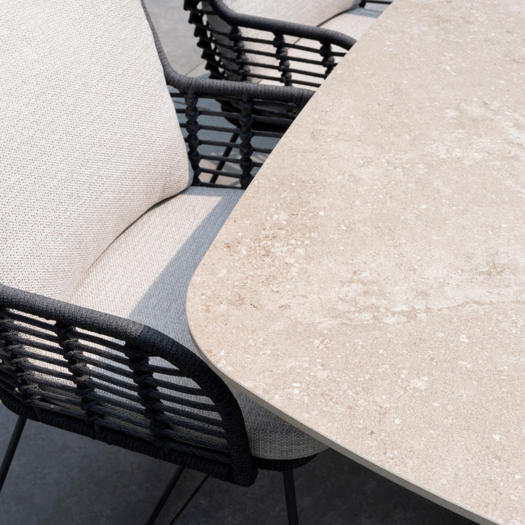 Tuinset Fabrice | Eettafel Prado 240cm | 6x Eetstoel Fabrice Antraciet