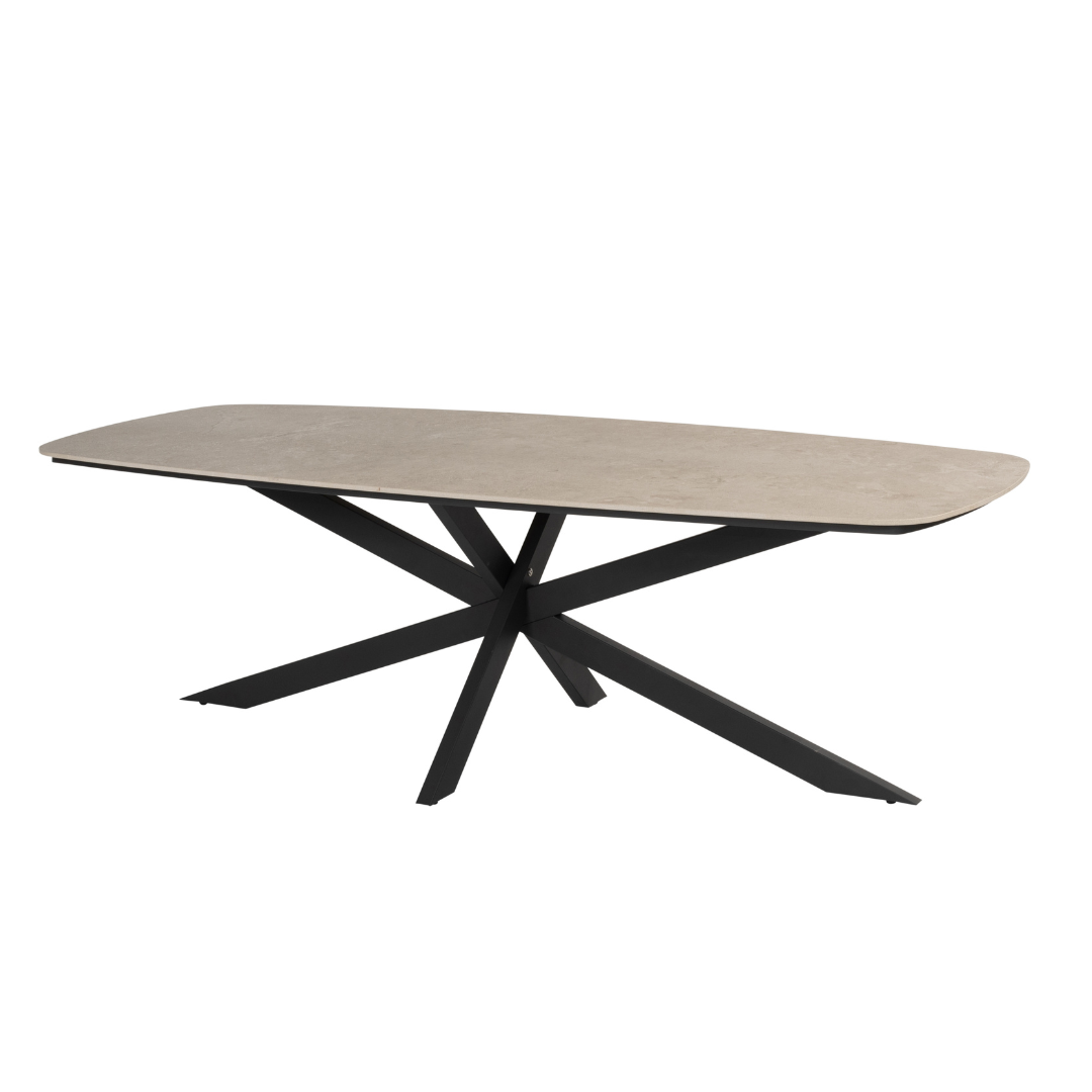 Tuinset Fabrice | Eettafel Prado 240cm | 6x Eetstoel Fabrice Antraciet