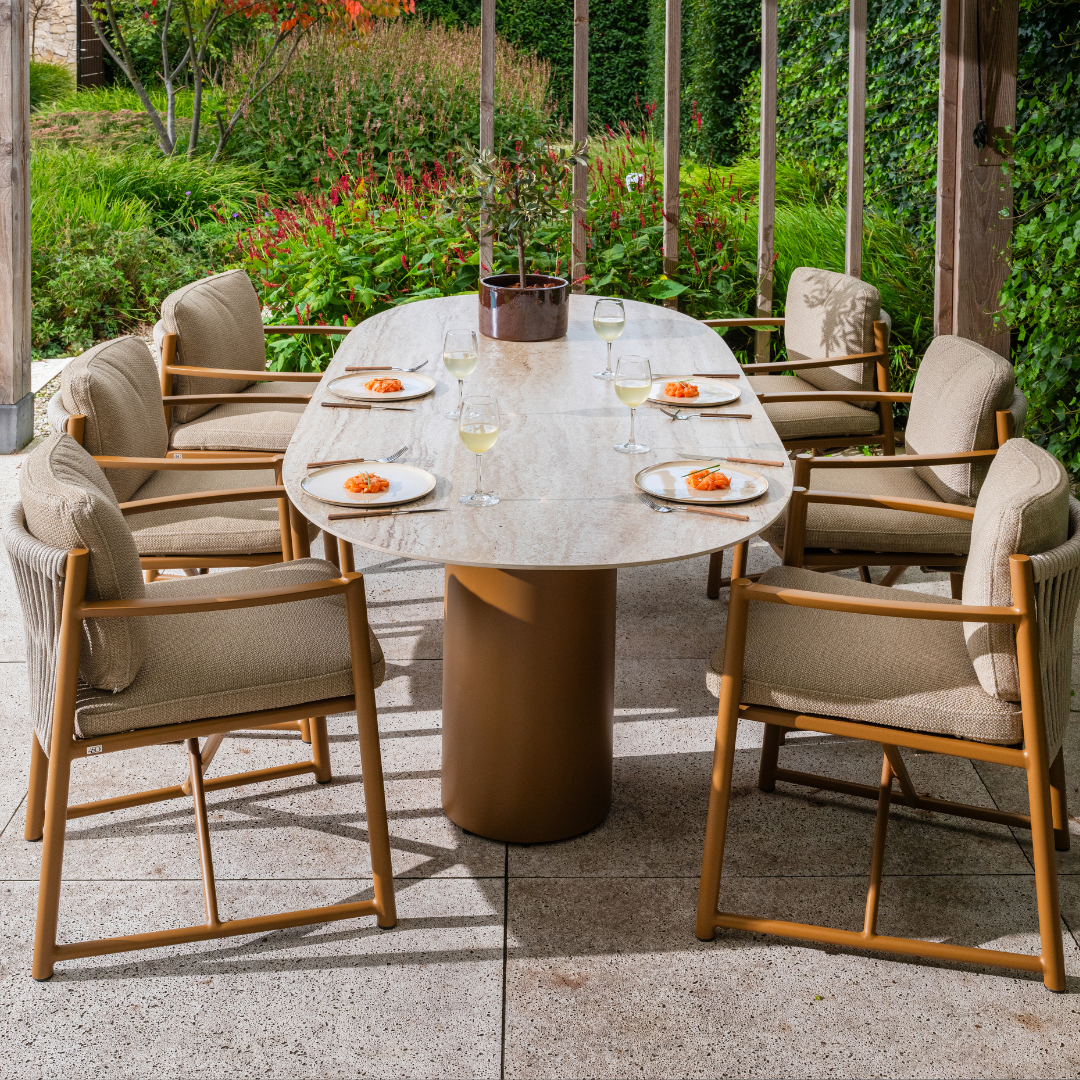 Tuinset Marina | Eettafel Colorado | 6x Eetstoel Marina