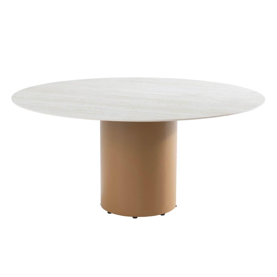Tuinset Marina | Eettafel Colorado Rond | 6x Eetstoel Marina