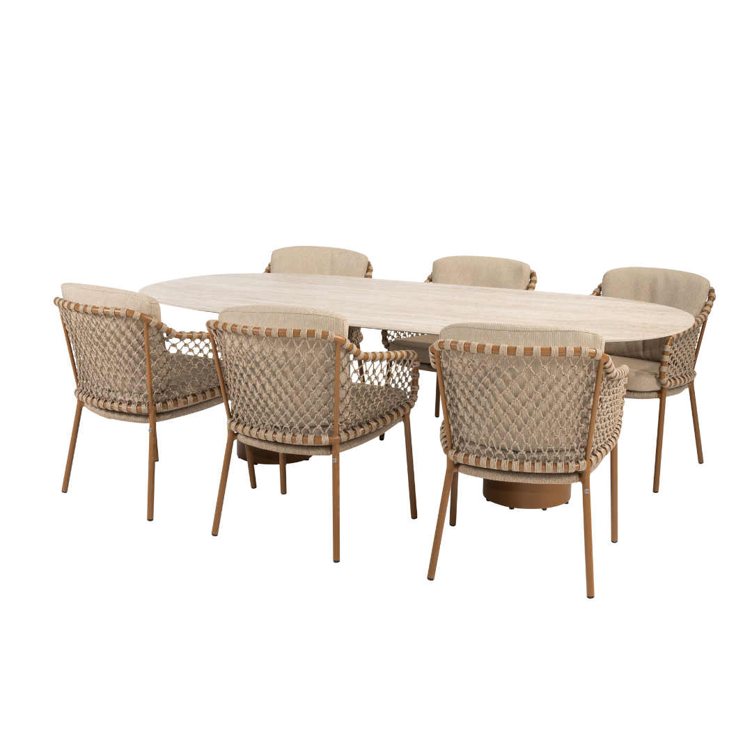 Tuinset Martinique | Eettafel Colorado | 6x Eetstoel Martinique