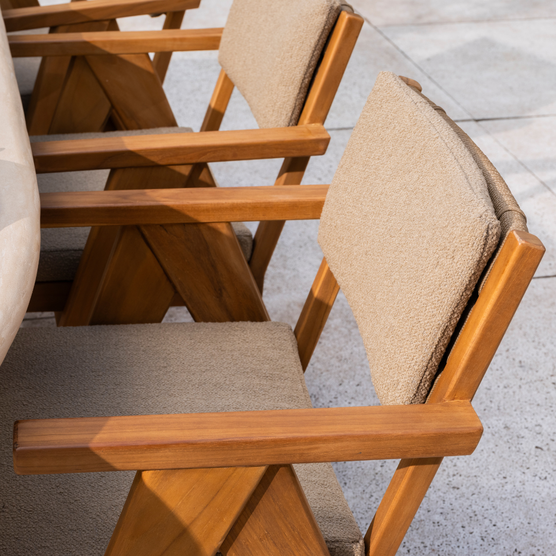Tuinset Mats | Eettafel Hampton 240cm | 6x Eetstoel Mats