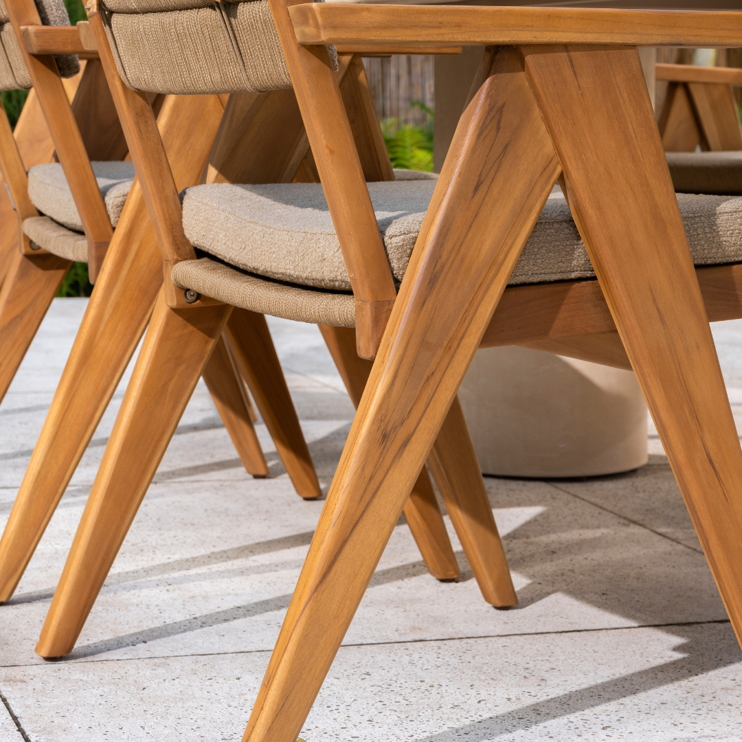 Tuinset Mats | Eettafel Hampton 240cm | 6x Eetstoel Mats