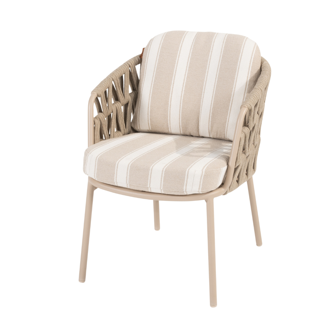 Tuinset Beverly Latte | Eettafel Hampton 300cm | 8x Eetstoel Beverly