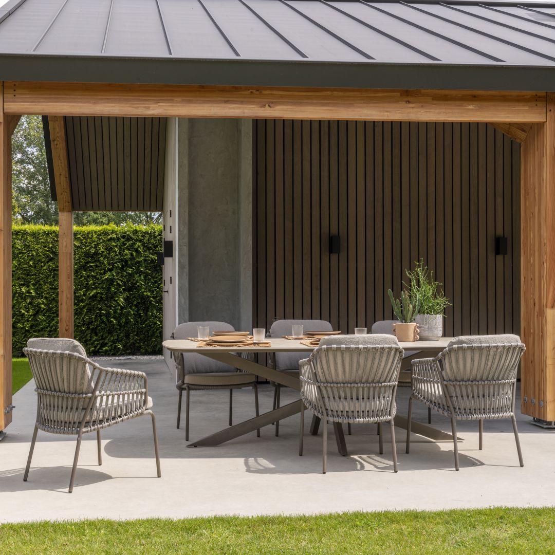 Tuinset Capalbio | Eettafel Prado 240cm | 6x Eetstoel Capalbio